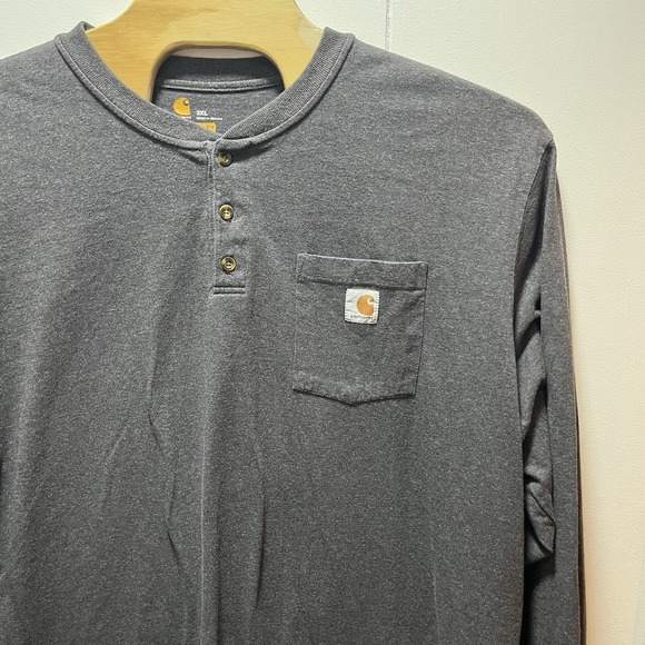 Carhartt Other - Carhartt Shirt Men 3XL Gray‎ Pullover Henley Original Fit Work Wear Pocket Gray
